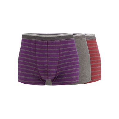 The Collection Pack of three purple striped hipster trunks